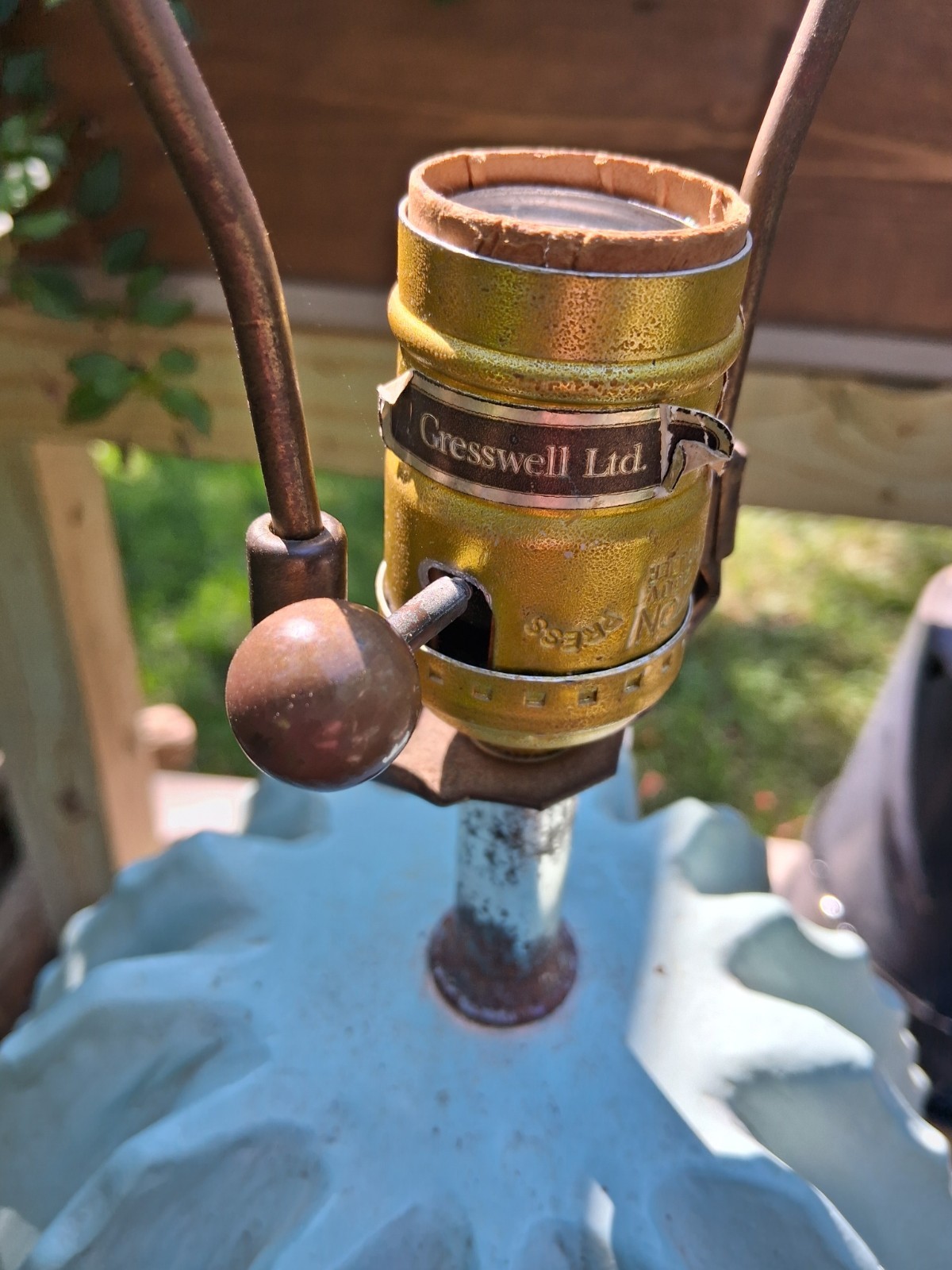 Vintage Signed Alsy Cresswell Tourquoise Cactus Lamp