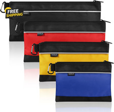 4 Pack Tool Pouch, Small Tool Bag with Zipper, 1680D Oxford Waterproof