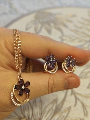 Romantisches Schmuckset Xuping mit violetten Blüten