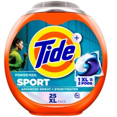 Tide Sport Power HE Deep Cleaning Concentrated Laundry Detergent Pods 63 Pacs
