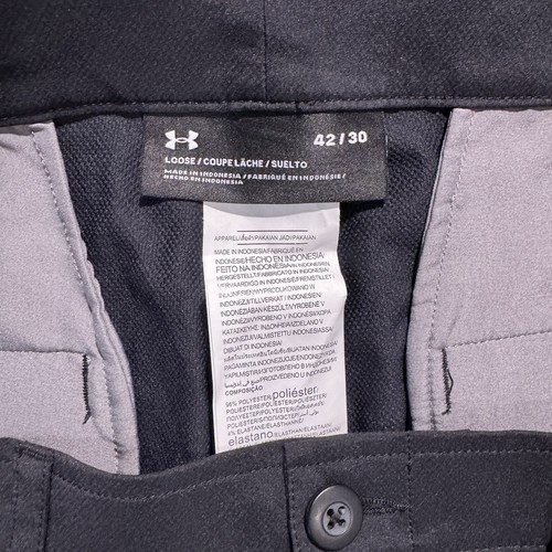 ¡Nuevo! Pantalones de golf Under Armour sueltos calce recto para hombre 42X30 negros rectos deportivos - Imagen 8 de 19