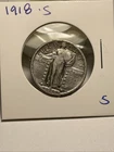 Quarter 1918 S small scratch on date