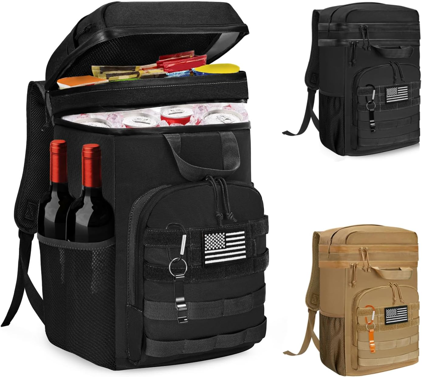Tactical Backpack Cooler Holds 45 Cans - Insulated Soft Cooler Bag for Men & Women-image