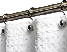 Luxury S Shower Curtain Hooks 12-Pack Hotel Quality Silver Chrome Finish