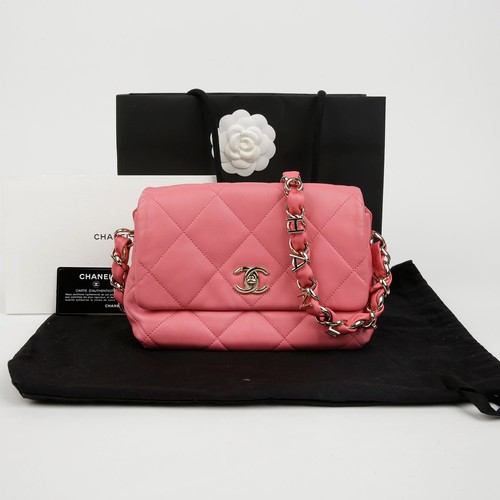 CHANEL Lettering Flap Chain Shoulder Crossbody Bag 155382223