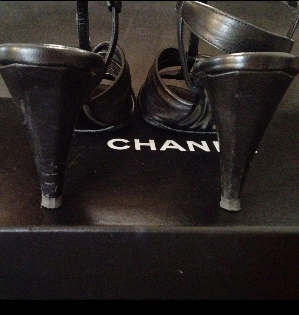 Chanel Thick Heel Pumps Black With Strap Size 34 US About4 For Women thumbnail 17