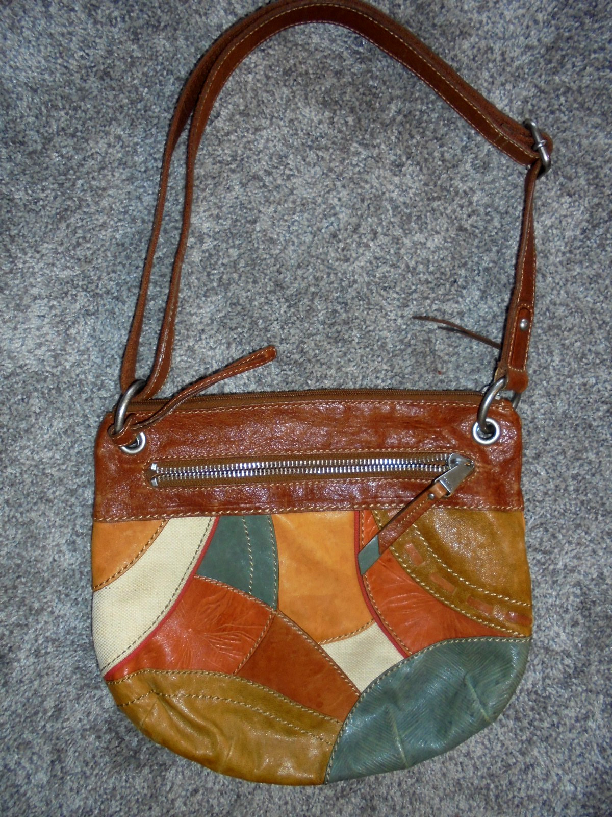 FOSSIL VINTAGE LEATHER PATCHWORK ADJUSTABLE STRAP… - image 1