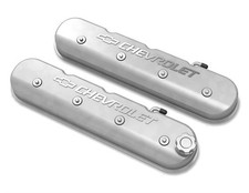 Holley 241-400 Tall Ls Valve Cover With Bowtiechevrolet Logo - Natural