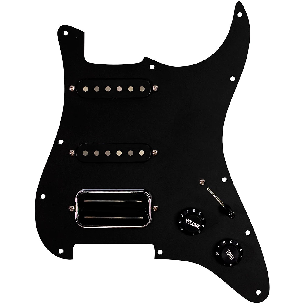 Накладка Mojotone Lerxst Limelight HSS с предварительной проводкой Strat Pickguard черная