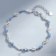 Genuine 925 Sterling Silver Ankle Bracelet Women Anklet Foot Jewelry Chain Beach