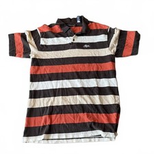 Vintage Enyce XXL Rugby Polo Y2K Stripe Shirt Brown Orange 00s Hip Hop