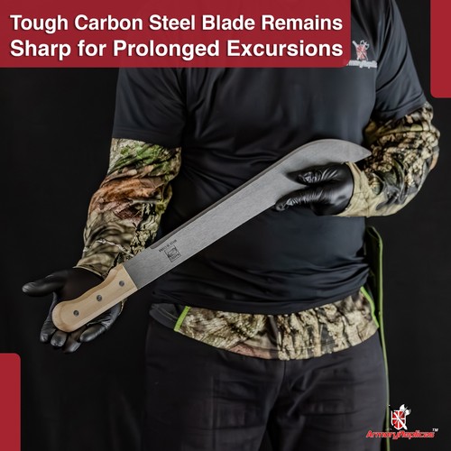 Hunting & Camping Machete | Carbon Steel Blade with Ergonomic Grip, Full Tang - Picture 44 of 77