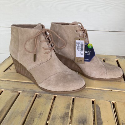 Toms Brand Boots Style Name Hyde Sand Suede New Women Size 9 
