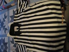 Referee Umpire Shirt Black White Short Sleeve 1/4 Zip men's XL 46-48  pants