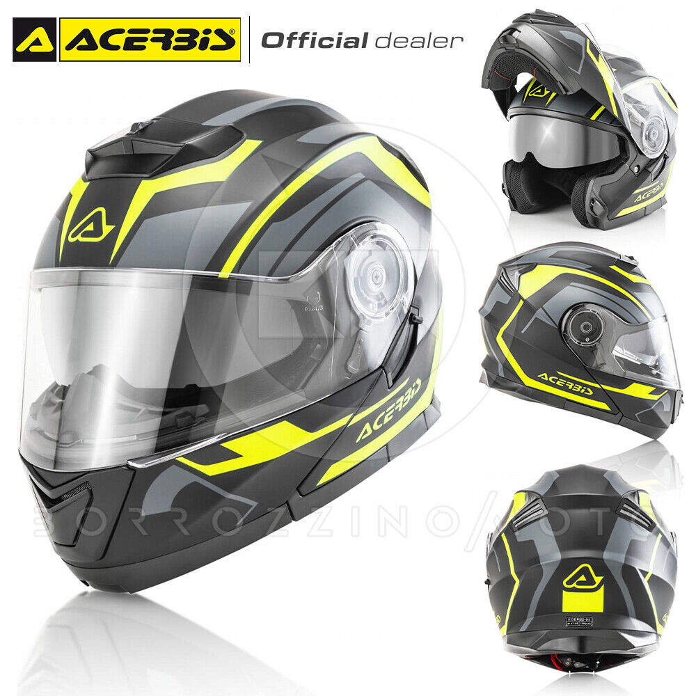 CASCO MOTO ACERBIS SEREL INTEGRALE MODULARE TOURING STRADA NERO - GIALLO