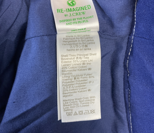 J.Crew Skirt Womens Size 14 Linen Cotton Blue Pockets Knee Length Academia Study - Picture 10 of 11