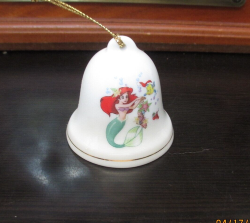 DISNEY Christmas Bell Ornament #016 LITTLE MERMAID Ariel Flounder VTG Grolier - Picture 1 of 4