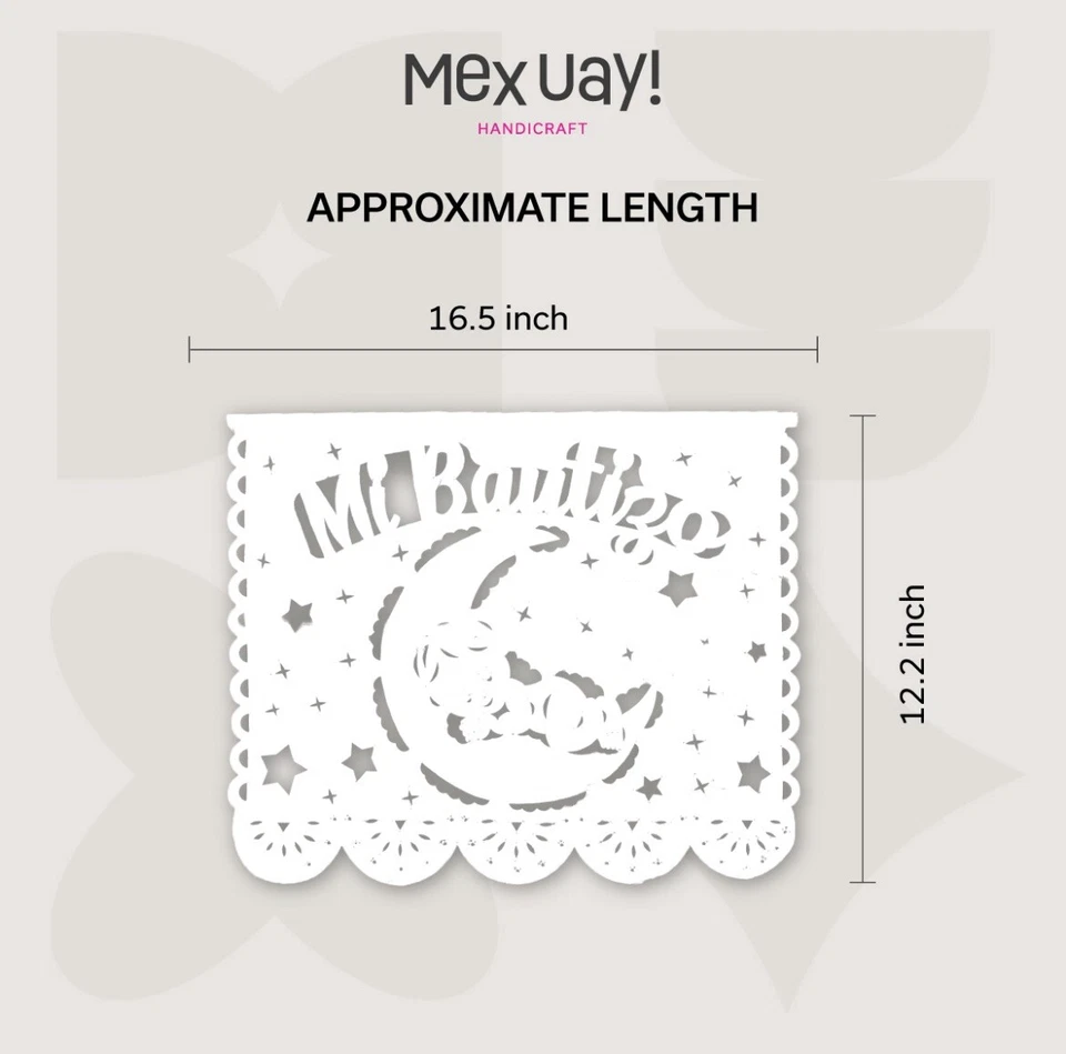 Banners de fiesta Bautizo ~ Paquete de 3 pancartas de 18 pies cada una - Papel de plástico Picado blanco Foto 2 de 4