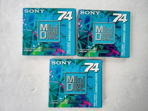 SONY MDW-74AN 74 min Mini Discs Emerald Green 3 New Factory Sealed Made in JAPAN - Picture 7 of 7
