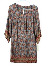 Uncle Frank Womens Medium XS Paisley Shift Dress Boho Cottage NWT