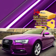 120" x 60" Purple Chrome Mirror Vinyl Film Wrap Sticker Stretchable 10ft x 5ft