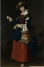 Handpainted Oil painting female portrait Francisco de ZURBARAN St. margaret ART