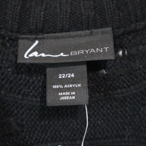 Lane Bryant 22 24 Knitted Domain Short Sleeve Black Opened Women's Cardigan - Picture 3 of 6