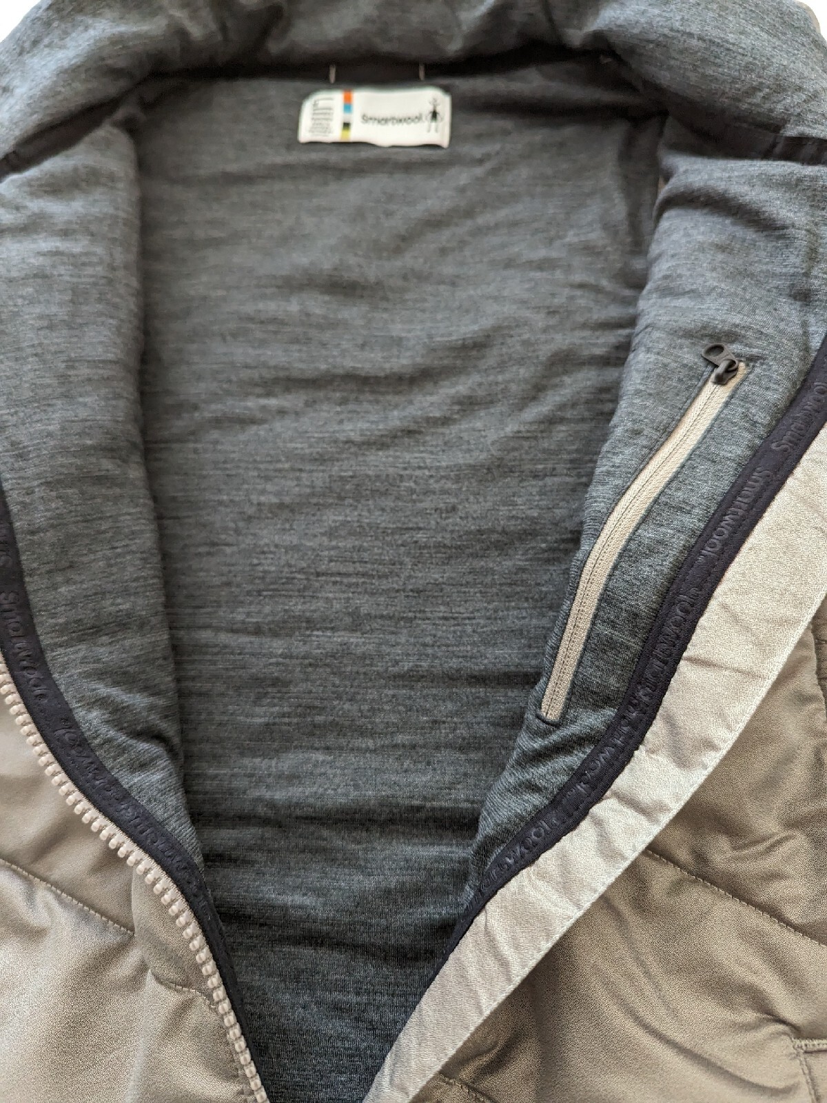 Smart Wool Women's Vest Wool Filled Zip Pockets & Vents Grey Taupe Medium