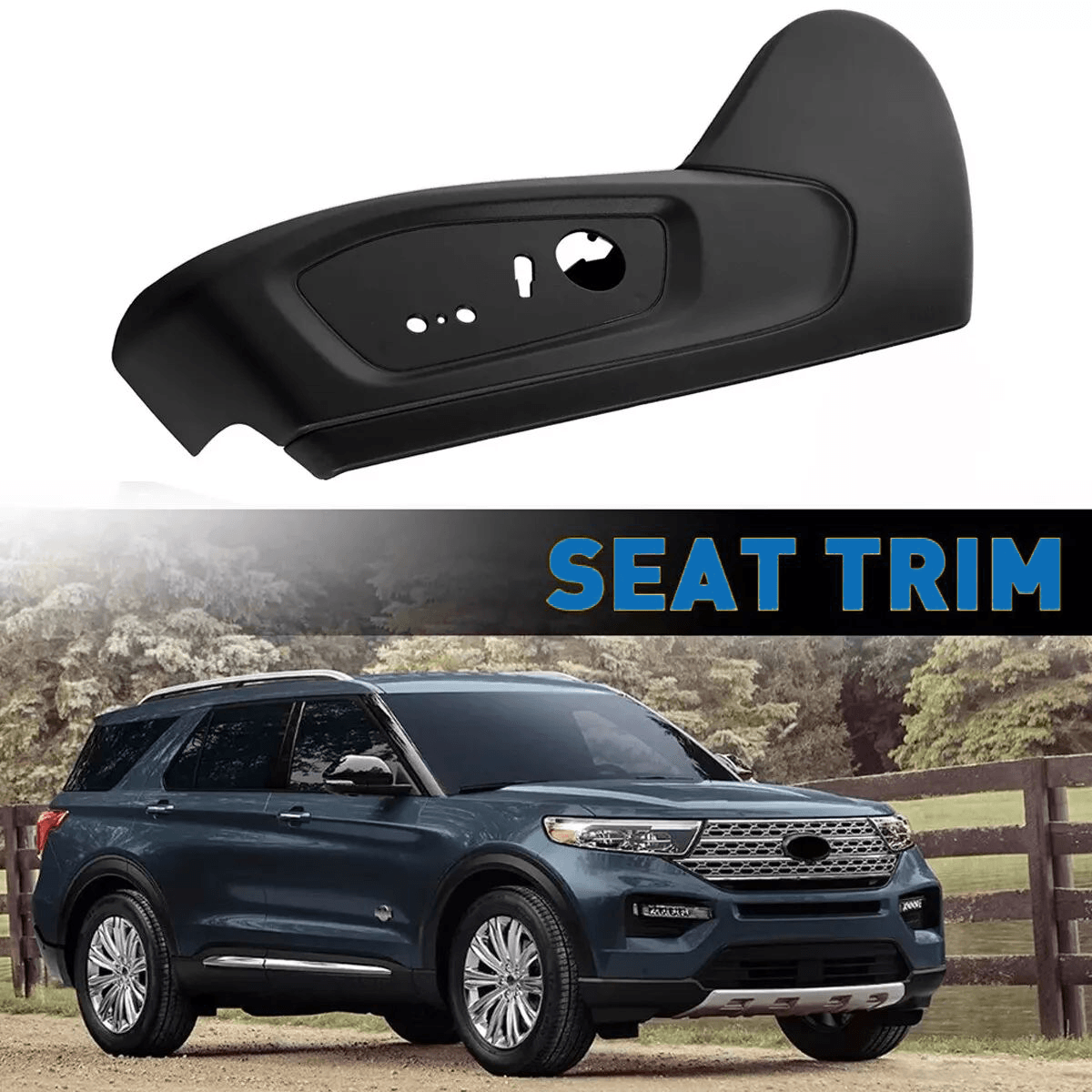 Black Left Driver Side Seat Trim Panel For 2020-2023 Ford Explorer