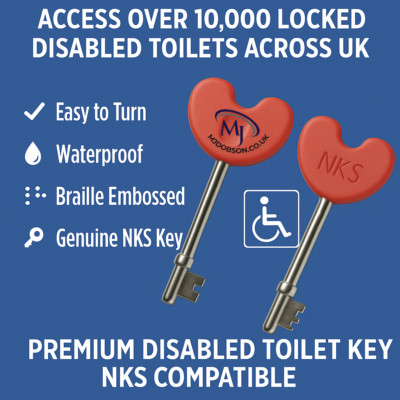 Disabled Key Disabled Toilet Key Radar UK NKS WC Access Key with Braille for Pubs ...