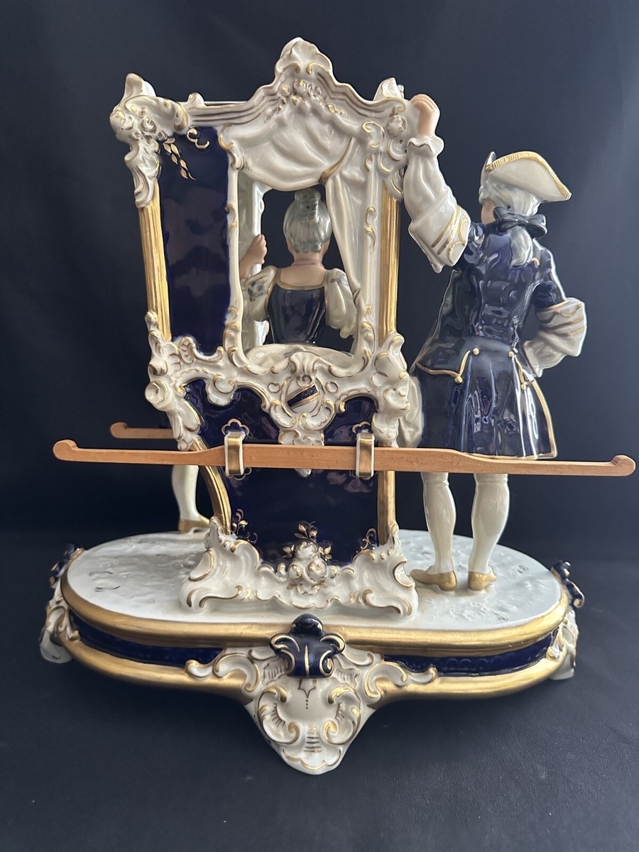 1970 ROYAL DUX BOHEMIA SEDAN CHAIR CARRIAGE COACH COBALT WHITE
