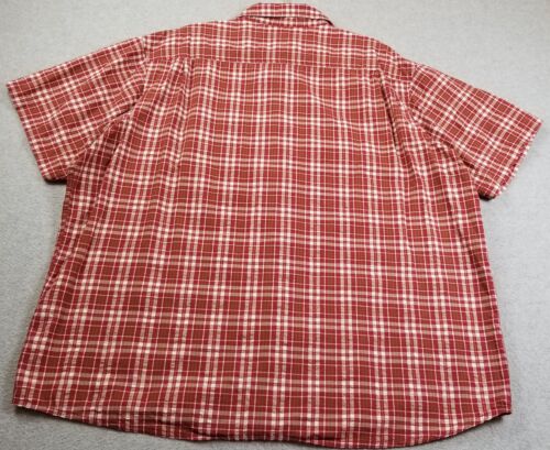 RedHead Button Up Shirt Men’s 3XL XXXL Red Green White Plaid Seersucker Cotton - Picture 4 of 10