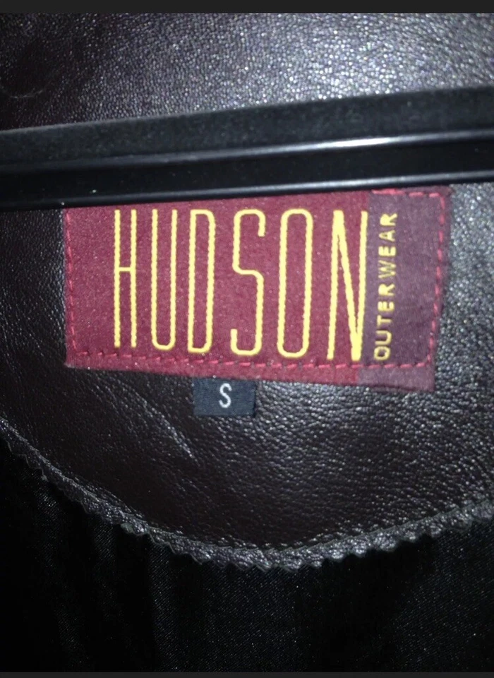 Abrigo Chaqueta Hudson Marrón Dorado Genuino 100% CUERO S Foto 3 de 3