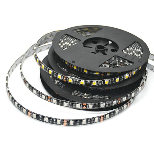 5050 DEL bande noire PCB DC12V lumière DEL flexible 60 LED/m RVB/blanc/WW rouge vert - Photo 1/12