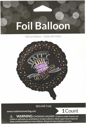Creative Converting 45971 Chalk Birthday Foil Balloon Party Supplies, Multicolor