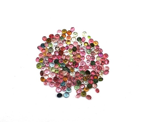 Natural Multi Tourmaline Round Cut Loose Gemstone Lot 100 Pcs 2.50 MM - Picture 4 of 5