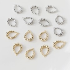 6pcs Hollow Out Water Drop Charm,Gold/Silver Teardrop Pendant,Waterdrop Charm