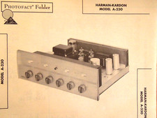 Original Sams Photofact Manual HARMAN-KARDON A-230 496 