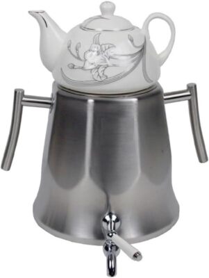 Samovar Water Tea Maker Stainless Steel Ceramic Porcelain 7L Teapot W/ Faucet