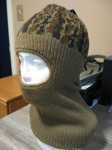 Heavy Thick Knit Face Mask Brown Camo 