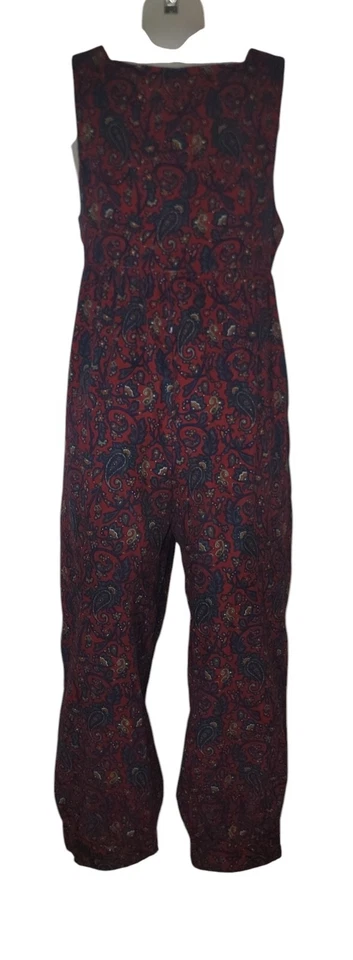 Mono Mono de Colección Para Mujer Púrpura Floral Paisley Pana Pierna Globo Talla 9/10 Foto 2 de 4