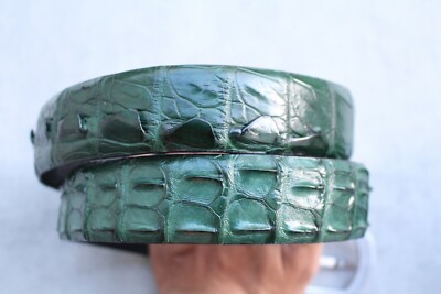 Without Jointed- Green Genuine CROC Leather  Men's BELT