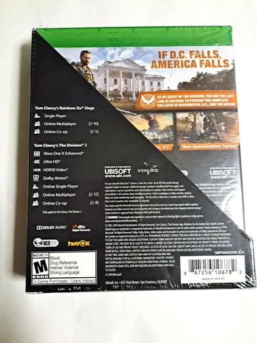 Xbox One Tom Clancy's Rainbow Six Siege & The Division 2 Game Bundle NIB Factory - Picture 5 of 5