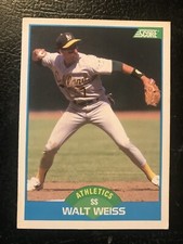 1989 Score Walt Weiss & Tony Phillips  - Oakland Athletics