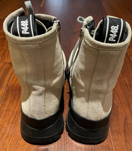 Vibram size 7 Cream Pink Ankle Boots Sneaker Biker Motorcycle Zip Unisex italy - Picture 9 of 16