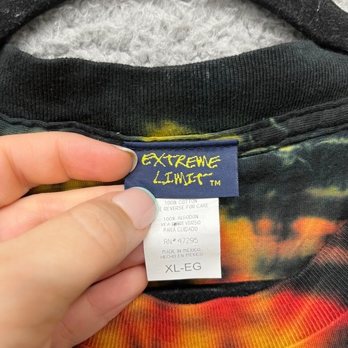 Vintage Extreme Limit Shirt Herren XL schwarz Dragon Fire Tattoo Biker Skater Y2K - Bild 3 von 10