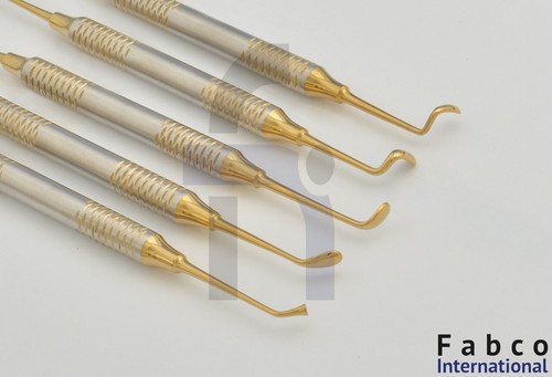 Juego de 5 instrumentos de elevación de senos paranasales kit recubierto de oro odontología dental - Imagen 2 de 3