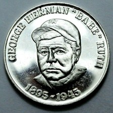 1 Oz 999Silver Round George Herman BABE Ruth 1895-1945 Am.Sports Greats Baseball