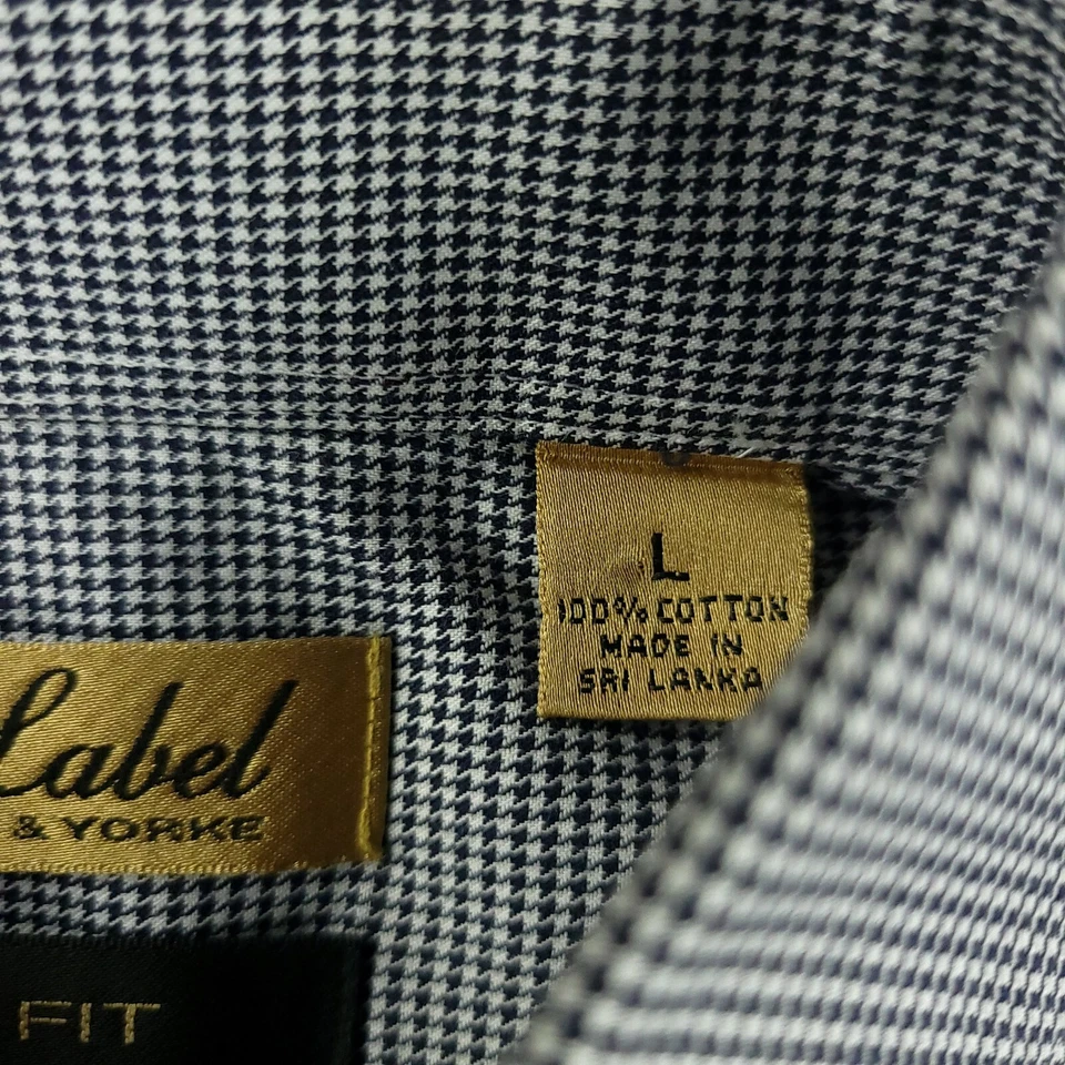 Roundtree & Yorke Shirt Mens Large Black Slim Fit Office Casual Gold Label - Image 4 of 4