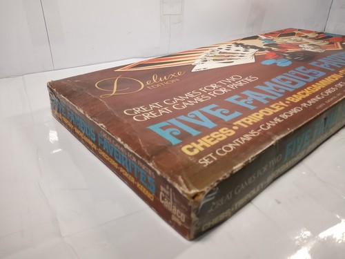 Vintage Five Famous Favorites Game (1973, Cadaco) Complete Chess Tripoley Keeno - Picture 12 of 12